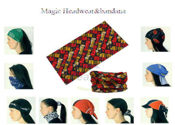 Magic Buff Multifunctional Headwear , Tube Seamless Bandana For Outdoor