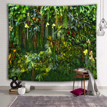 Green Plants Wall Tapestry Leaves Rain Forest Nature Tapestry Wall Hanging for Livingroom Bedroom Dorm Home Decor