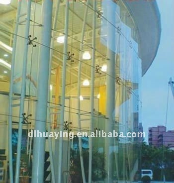 Clear Curved Laminated Glass Curtain Wall Design