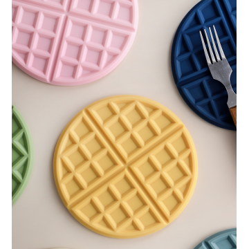 Özelleştirilmiş Waffle Silikon Trivet Paspaslar Pot Tutucular