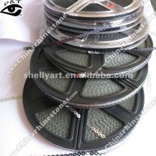 Iron on sequin roll 5MM silver hot fix pet sequin reel with glue for garment