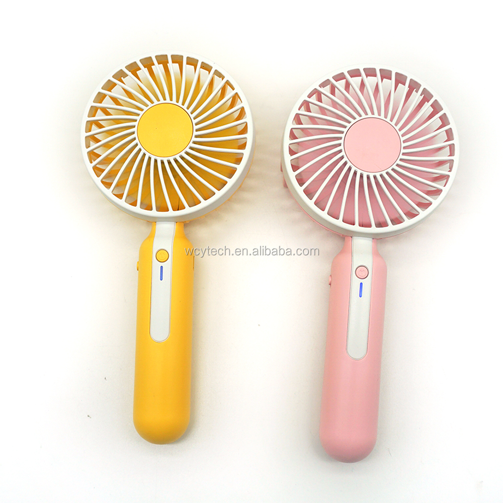 2021 Best summer gift USB powerful rechargeable 3 wind speed handheld mini USB fan with phone holder base