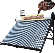 Solar water heater with copper coil inside tank