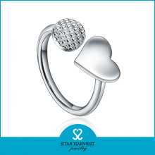 Zircon stone heart shape signet ring