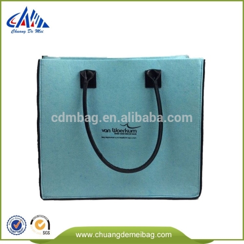 felt bag with PU handle