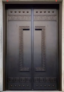 Modern black double entry door
