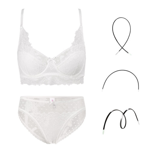 Ensemble de sous-vêtements soutien-gorge pour femmes légèrement push up 2 pièces avec fils à mémoire et bonnets coupés-cousus