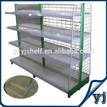 Metal wire back glass shelf/gondola shopping shelf rack