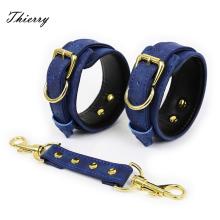Thierry new arrive Adjustable PU Leather Handcuff Ankle Cuff Restraints Bondage Sex Toy Restraints Sex Bondage Exotic SM toys