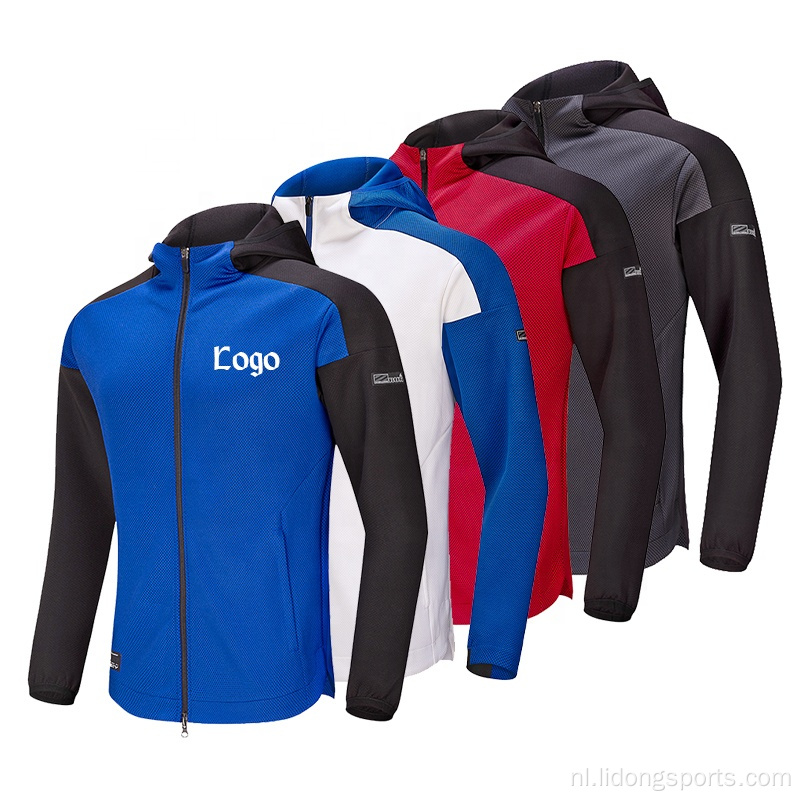 Aangepaste heren gewoon gym unisex hoodie jas