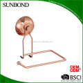 Rose gold metal bathroom suction paper roll holder