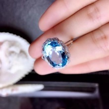 Copper Plated Silver Natural Topaz Temperament Rings