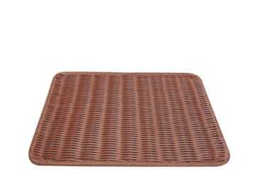 Handmade Poly Rattan Mat / Square Rattan Placemats For Supermarket