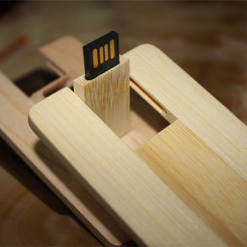 Unidade flash USB para cartão de madeira bambu