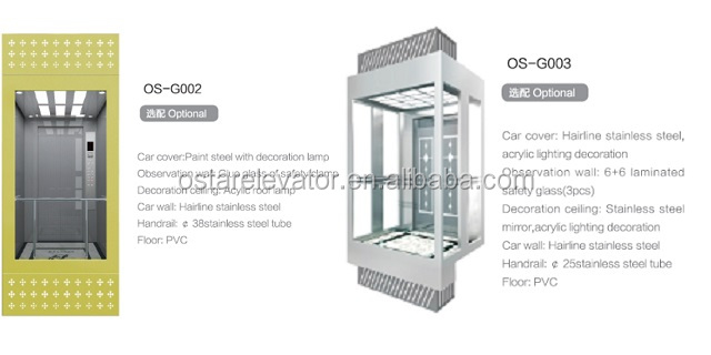 800KG~1000KG Factory Price Sightseeing Elevator