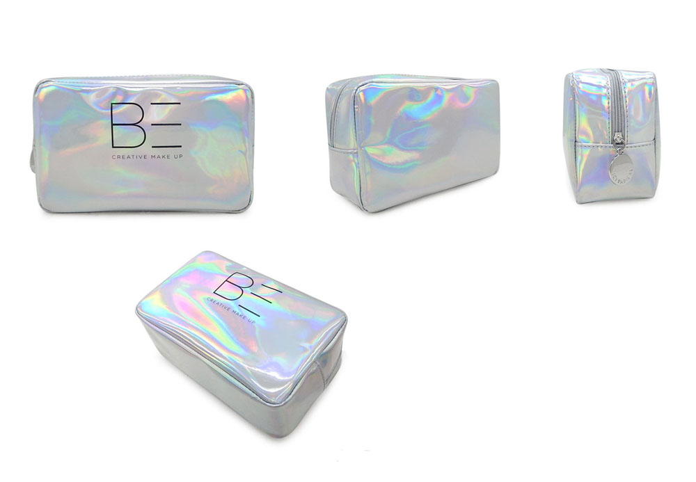 Fashion Customized Holographic PU leather cosmetic makeup bag