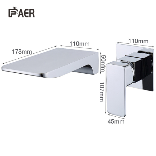 Double Hole Faucet Wall Mounted Chrome Finish Single Lever Mixer Tap Supplier