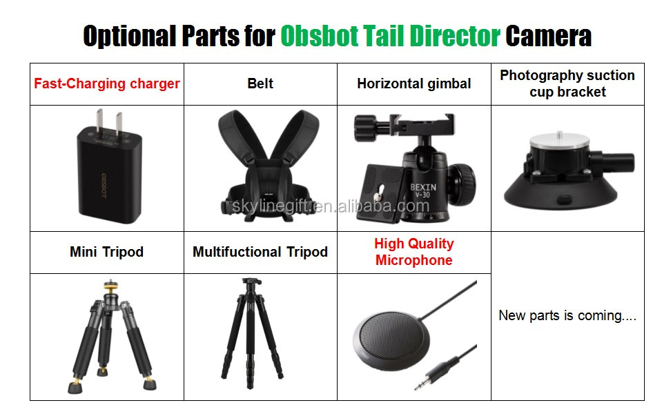 15X Zoom Auto Mini Director AI Camera 360 degree 4K AI Tracking Video  Shooting  OBSBOT Tail Camera