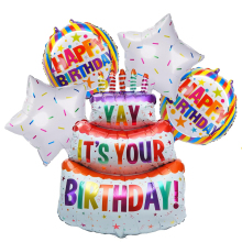 Birthday cake foil balloons
