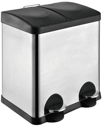 Double Stainless Steel Pedal Trash bin