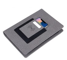 Trend 2022: Corporate Gifts with Logo - Smart Diary with Power Bank Wireless Charger