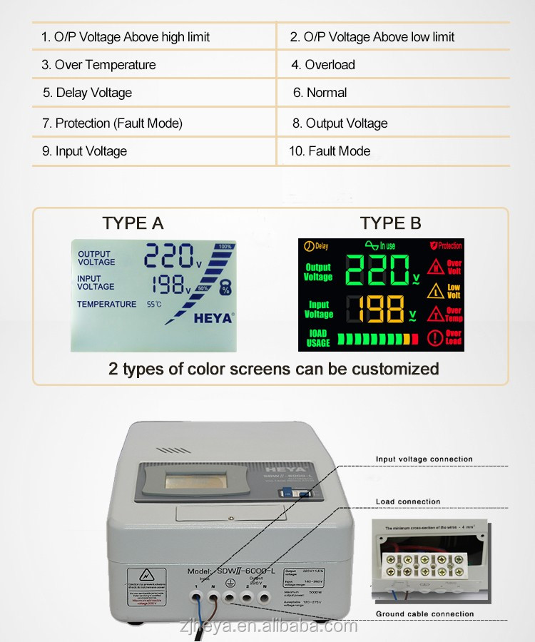 Electrical Current Stabilizer China Superior Quality 9kva Relay Type Single Phase 220v AC Power Home 110-275V AC 5 Second CN;ZHE