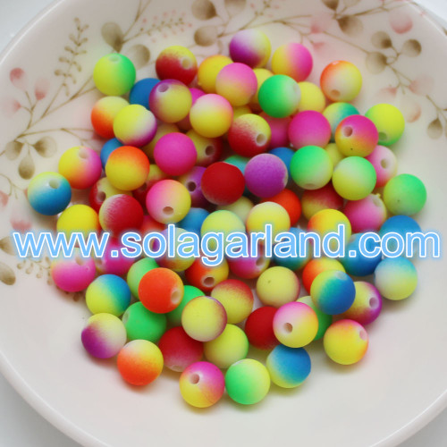 6MM &amp; 8MM Ακρυλικό πλαστικό Spacer Beads Two Tone Rainbow Beads