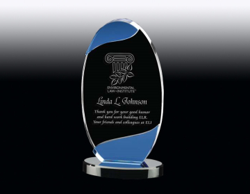 Oval crystal award
