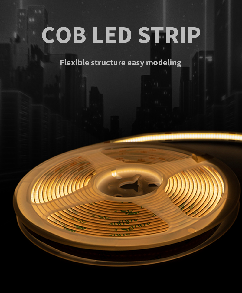 4mm slim DC 5V 12V 24V 480 Leds cob strip led lights for decor