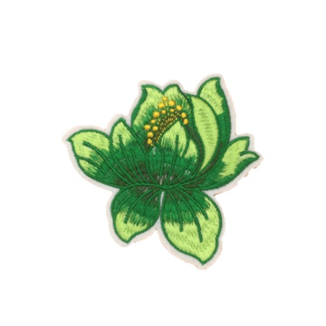 Lotus Embroidery Iron on Patch Bags Jackets Trim