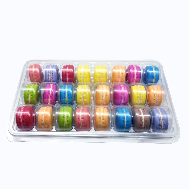 Plastic macaron clamshell packaging for 48 macarons