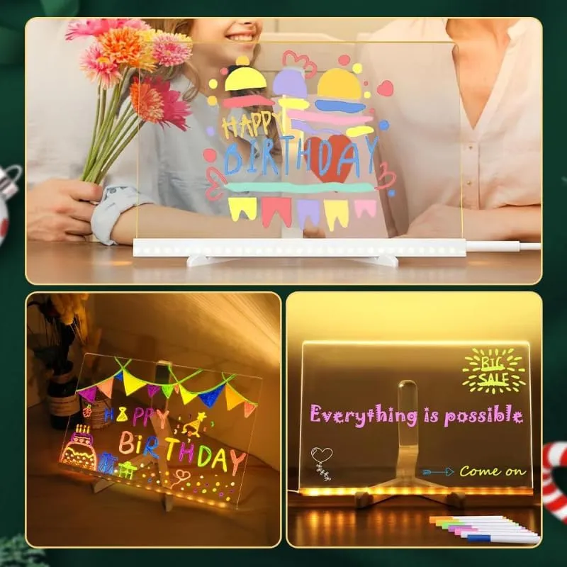 Creative LED Light Drawing Board for Home Decor Message Board