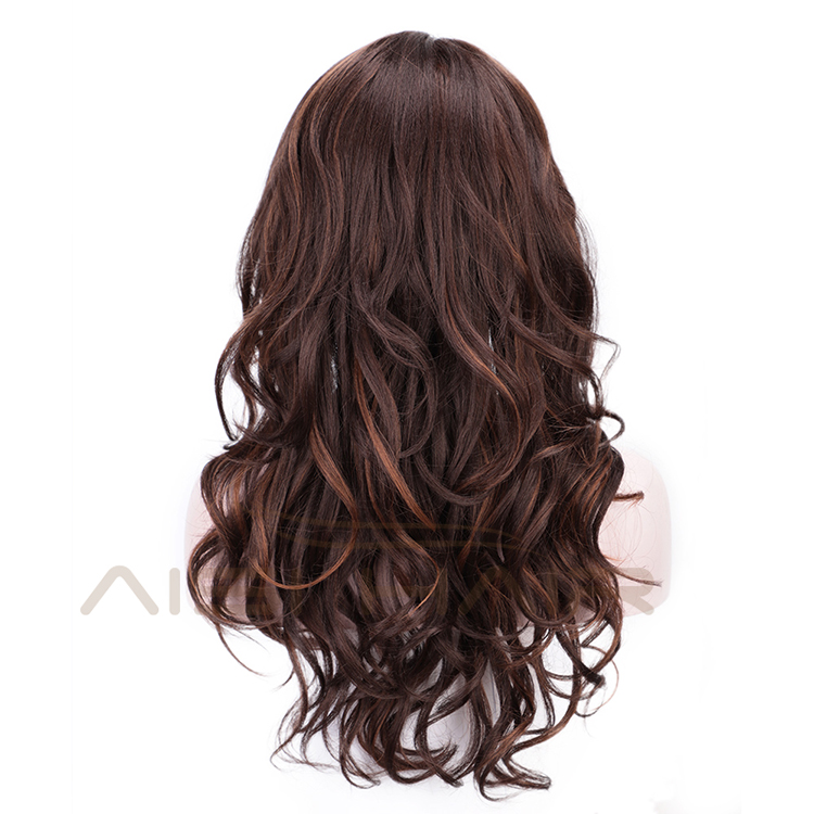 High Temperature Hair Body Wave Mixed Brown Long Wig Synthetic Wig For Black White Women Party Fashion Cosplay Wigs