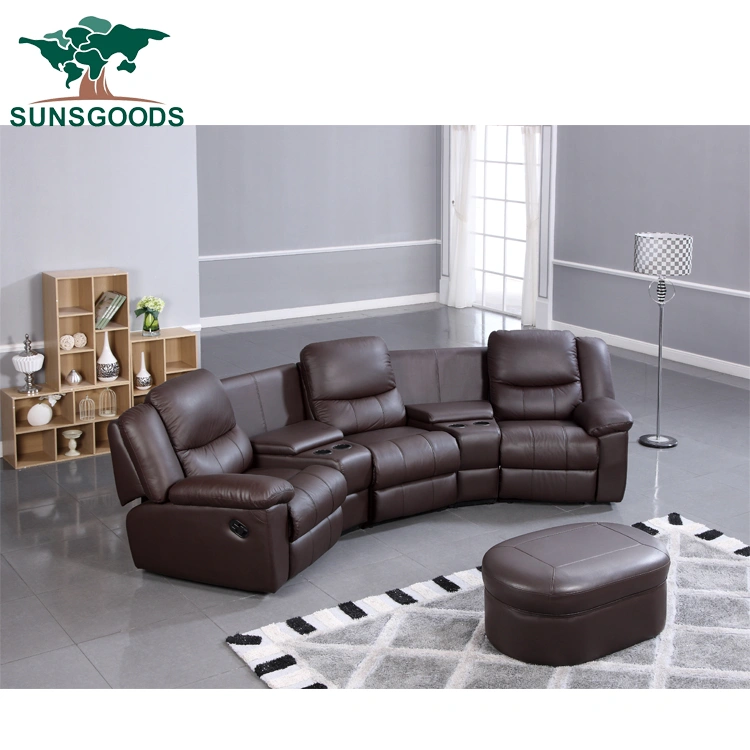 Top Grain Leather Cinema Black Colour Recliner Sofa Chair