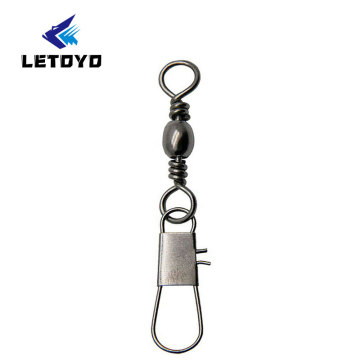 LETOYO Ballbearing Swivel Fishing Barrel Swivels with Interlock Snap