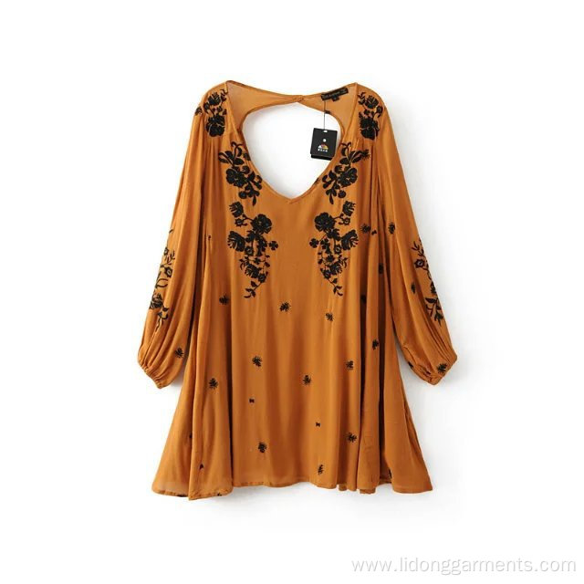 Women Casual Embroidered Dress