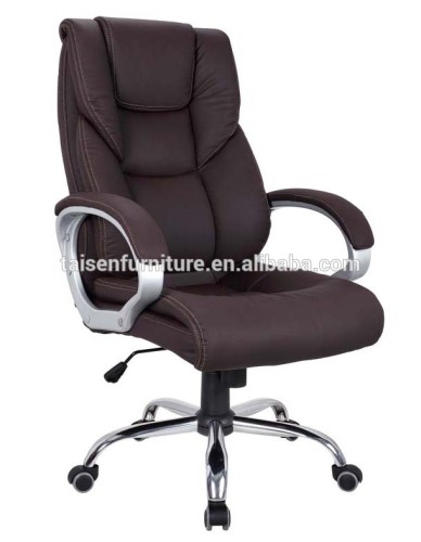 Swivel Mid Black Ribbed Leather Arm Office Chair
