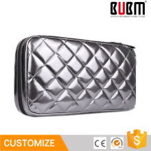 BUBM PU leather double piece storage blue ray shine silver cd case
