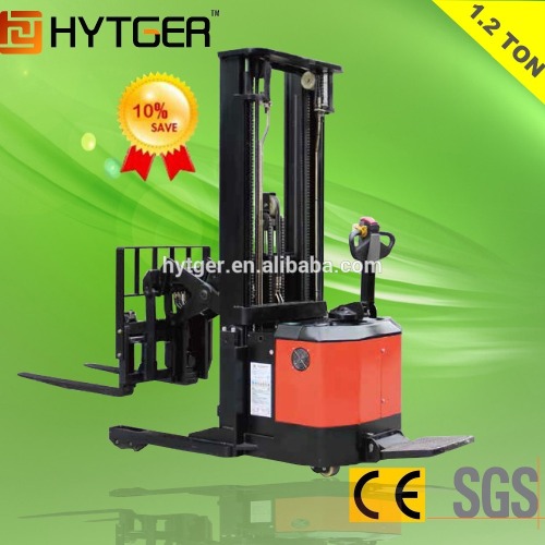 1.2T Factory Warehouse Single Scissor Electric Reach Stacker PU Wheels