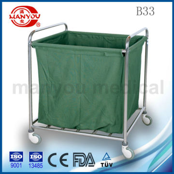 B33 stainless steel hospital linen trolley