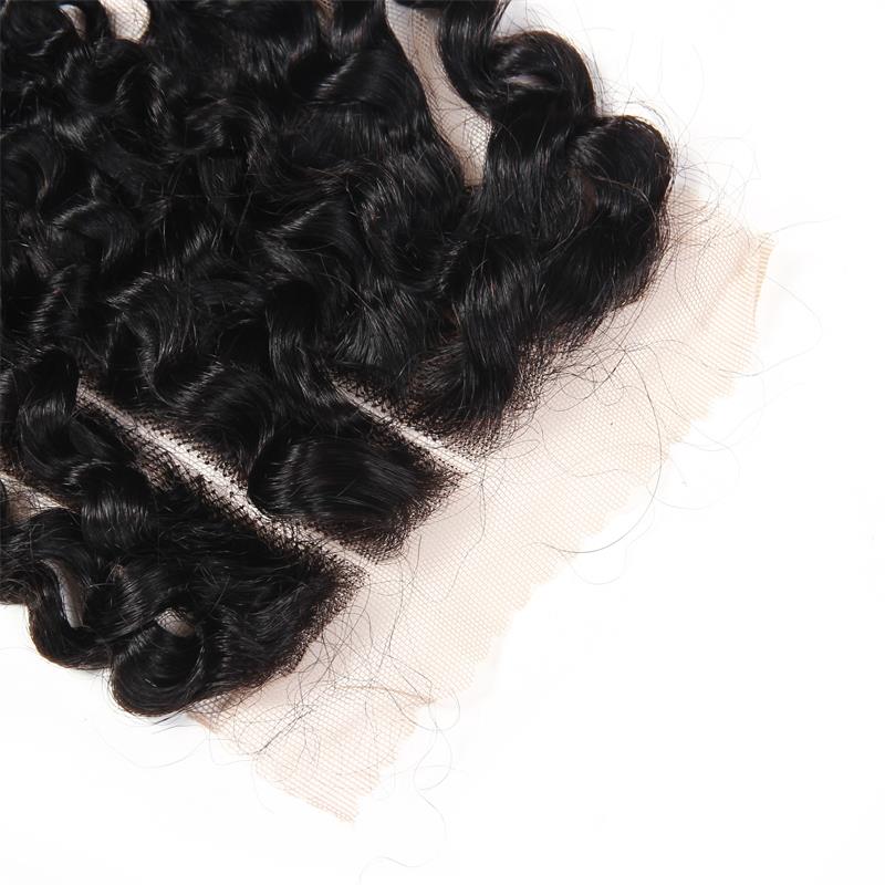 3 way part closure cheap virgin brazilian hair large stock 4*4 kinky curly lace closure