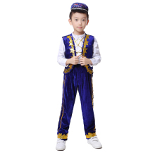 New style folk blue indian dance costume for boy