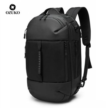 OZUKO Male Multifunctional Black 15.6 inch Laptop Backpack Men Waterproof Large Capacity Backpacks Travel Bags Mochila New 2019