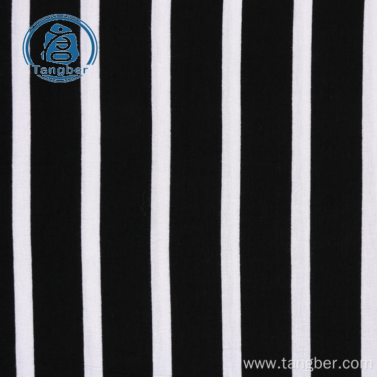New design striped jersey knit rayon spandex fabric