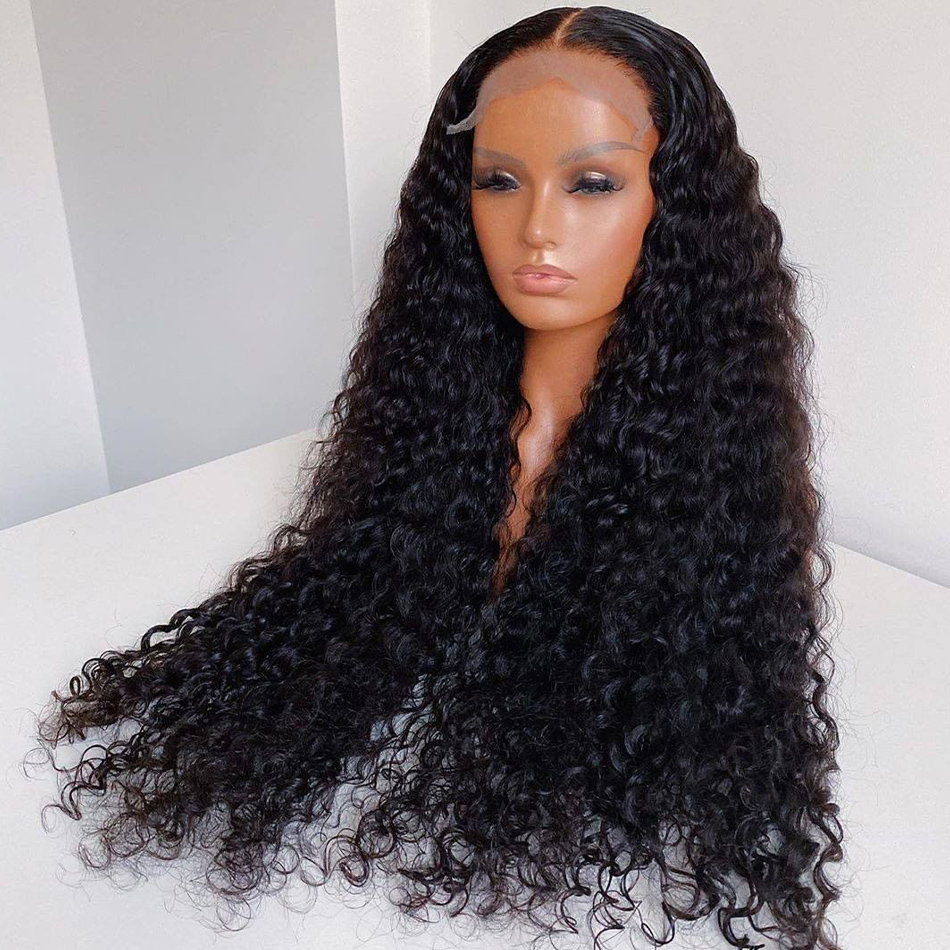 Cuticle Aligned Brazilian curly 100% Human Swiss HD Transparent 5x5 Lace closure Glueless raw Hair Wig for Black Women