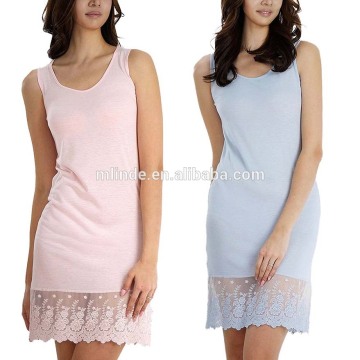 Lace Trim Dress Extender, Women's Sleeveless Full Slip For Dresses With Lace Trim