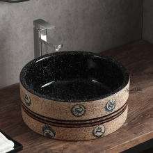 Handmade Ceramic Art Sink: Round Shape Porcelain Countertop Wash Basin for Bathroom