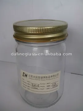 16OZ food grade round shape jam /honey glass jar with lid