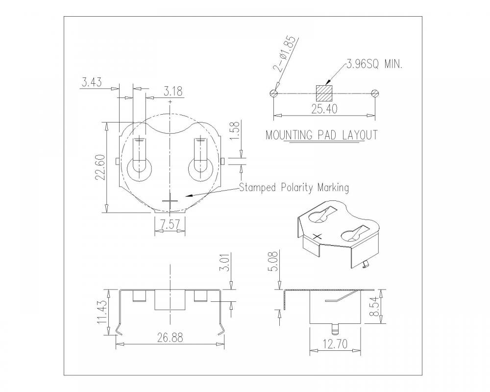 2477 THM COIN CELL CLIP BS-SN-R-3039