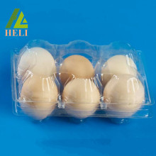 Clamshell 6 Cells Bandeja de huevos de pollo de plástico